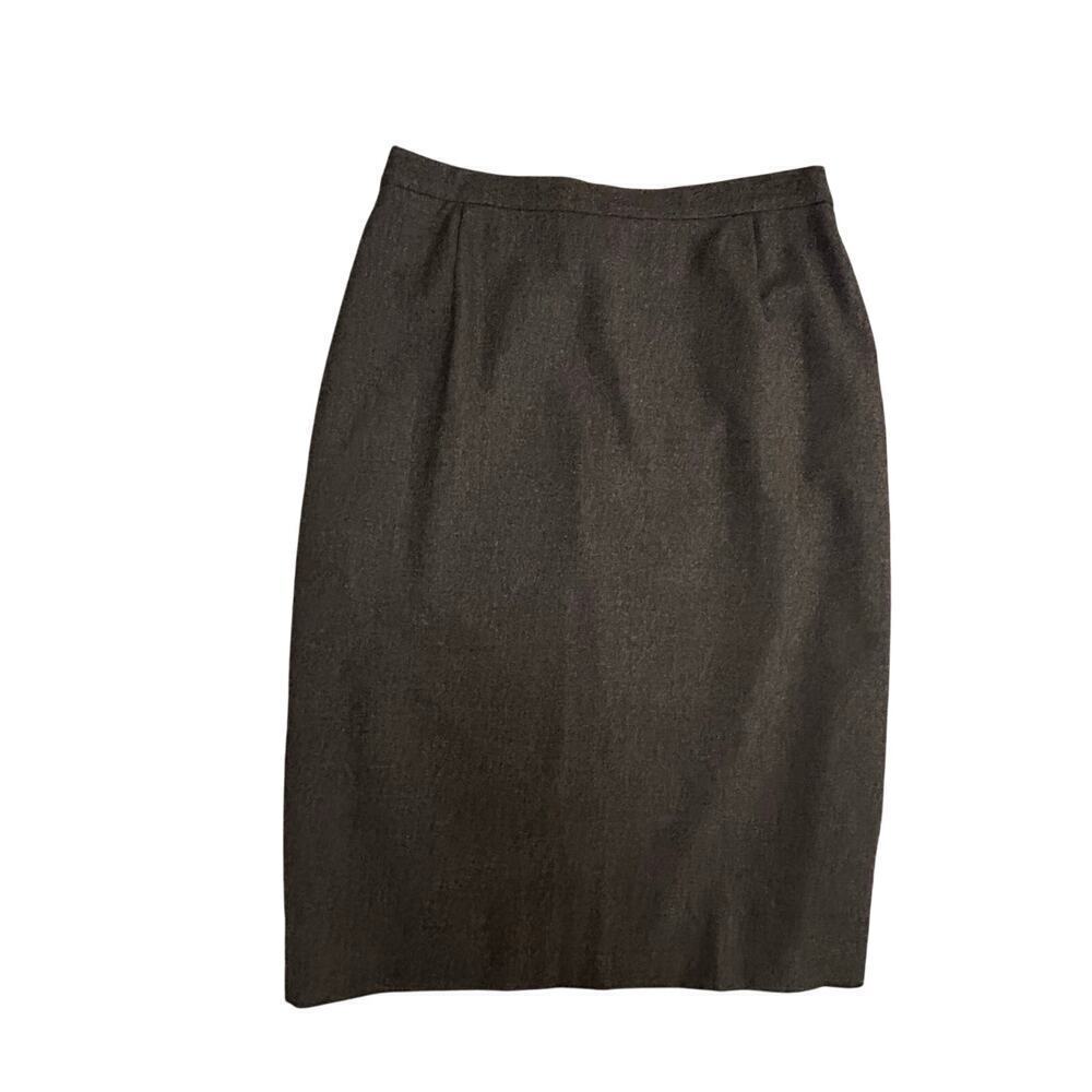 Escada women's brown heathered lined pencil knee skirt size 38 (US 6-8)